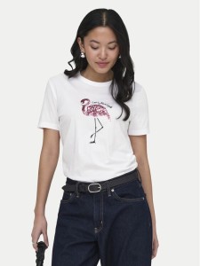 ONLY T-Shirt Kita 15367568 Biały Regular Fit