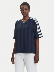 adidas T-Shirt Linear JY2854 Granatowy Oversize