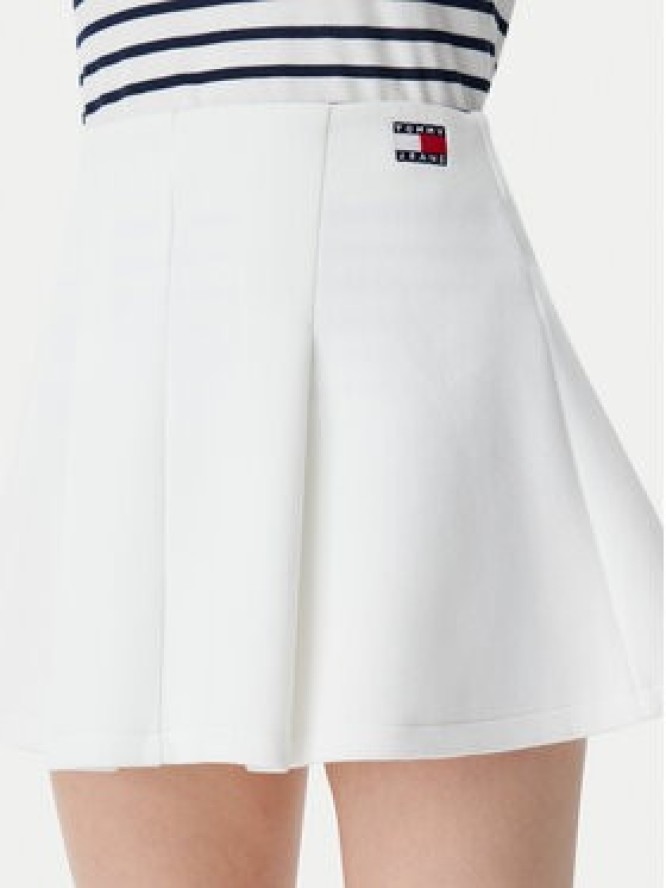 Tommy Jeans Spódnica mini Badge DW0DW20268 Écru Regular Fit