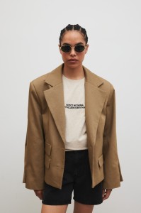 Marynarka o prostym kroju w kolorze LIGHT KHAKI - RICHMOND