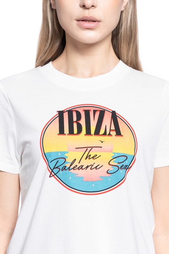 DAMSKA KOSZULKA WRANGLER HIGH RIB REGULAR TEE OFF WHITE W7N9EV737 112131986