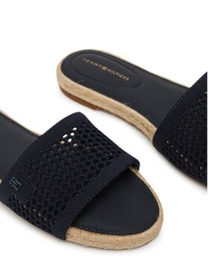 Tommy Hilfiger Espadryle Knit Mesh Espadrille Flat Sandal FW0FW08744 Granatowy