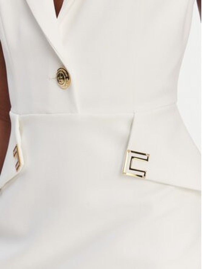 Elisabetta Franchi Sukienka koktajlowa AB-924-61E2-V520 Biały Regular Fit