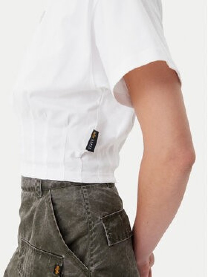 Alpha Industries T-Shirt Waisted 148070 Biały Regular Fit