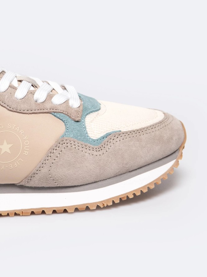 Sneakersy damskie z kolorowymi wstawkami beżowe RR274252 801