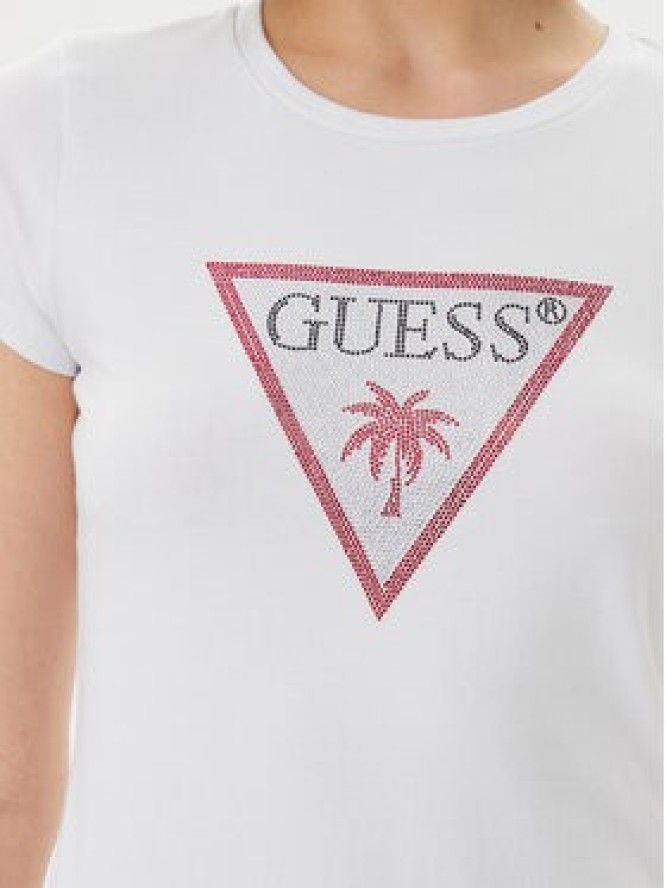 Guess T-Shirt E5GI08 J1314 Biały Slim Fit