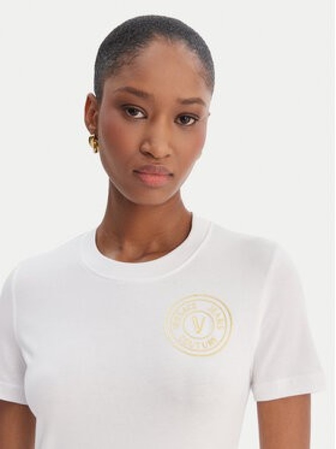 Versace Jeans Couture T-Shirt 80HAHT02 CJ03T Biały Slim Fit