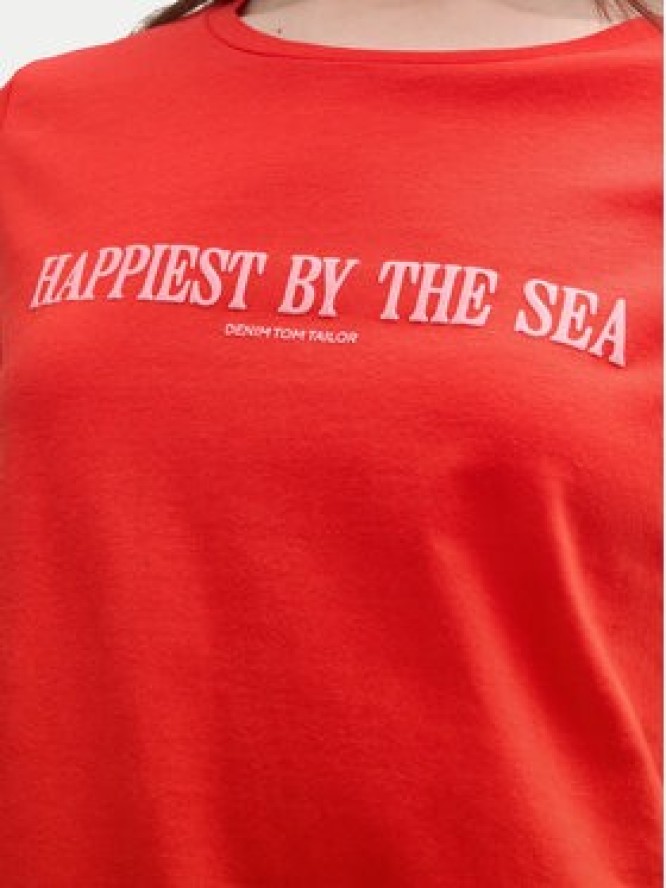 Tom Tailor Denim T-Shirt 1045417 Czerwony Regular Fit