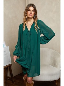 Joséfine Sukienka "Buby" w kolorze ciemnozielonym rozmiar: S