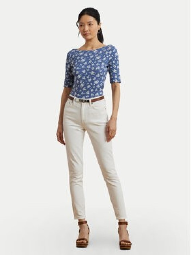 LAUREN RALPH LAUREN Bluzka 200976991001 Niebieski Slim Fit