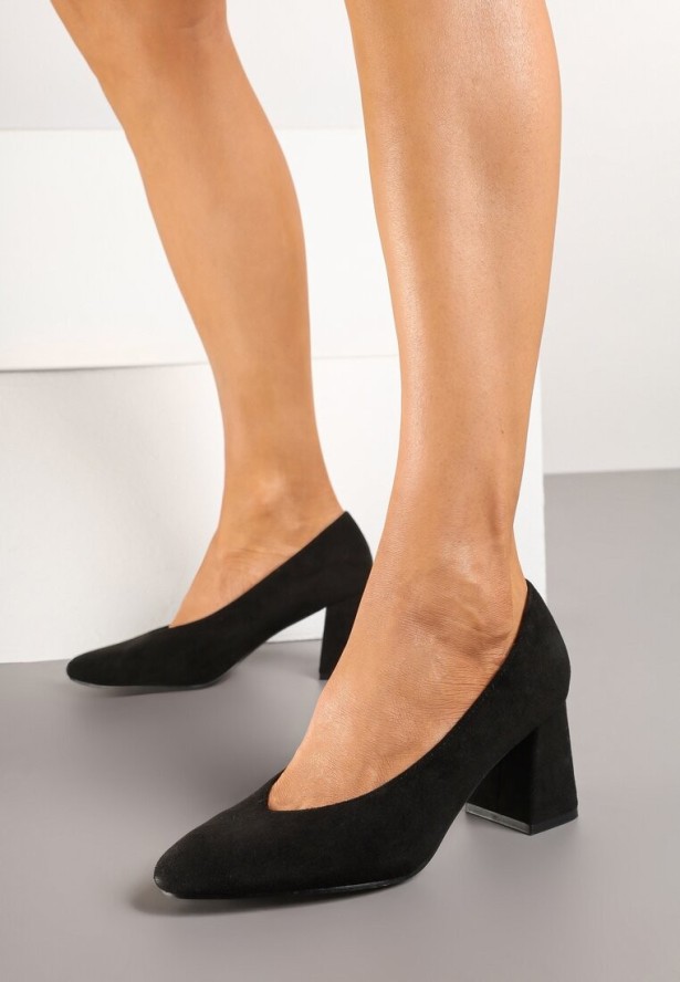 Czarne Czółenka na Słupku z Noskiem Migdałkiem Xoreria