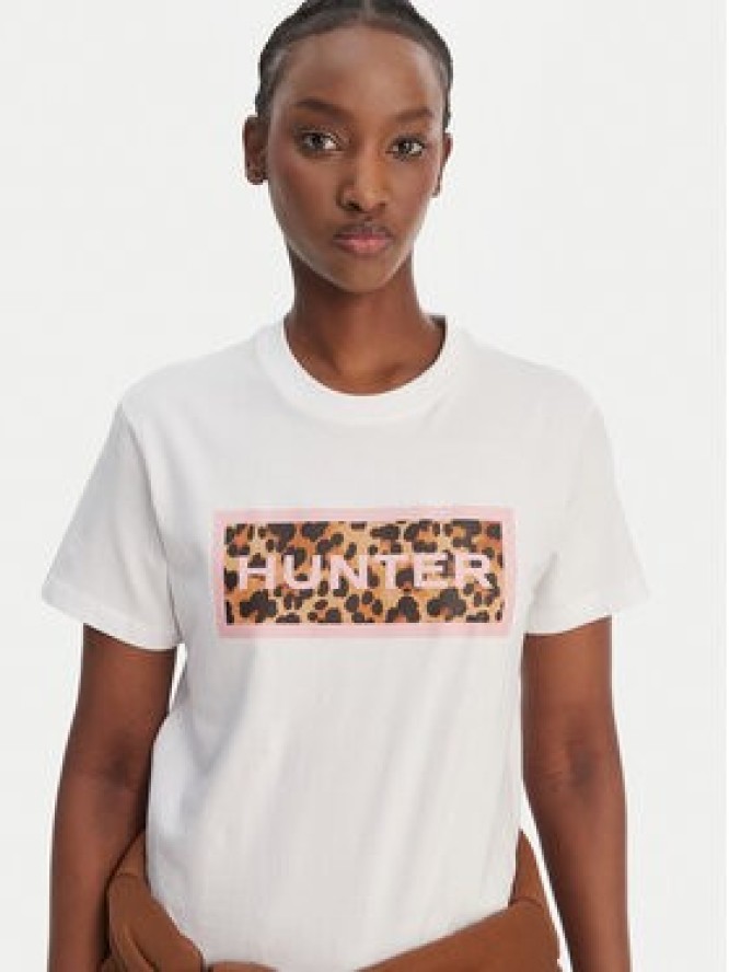 Hunter T-Shirt Essentials HARW0011261 Biały Regular Fit