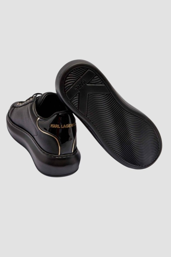 KARL LAGERFELD Czarne damskie sneakersy KAPRI Rhinestone Karl Trim, Rozmiar 38