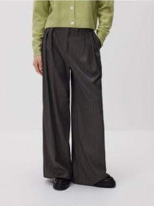 Luźne spodnie z zakładkami - ciemnoszary