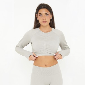 Koszulka Crop Top treningowa IMALA długie rękawy