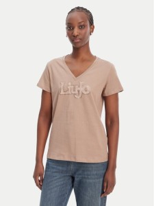 Liu Jo Sport T-Shirt TA6057 JS923 Beżowy Regular Fit