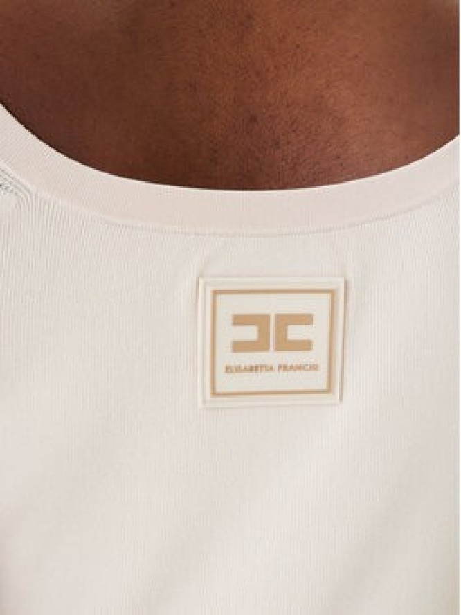 Elisabetta Franchi Sukienka dzianinowa AM-03S-61E2 Beżowy Regular Fit