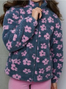 Bluza sherpa ze stójką - wielobarwny