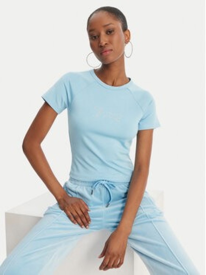 Juicy Couture T-Shirt Baby JCWCT126317 Błękitny Slim Fit