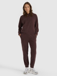 4F Spodnie dresowe joggery damskie - brązowe XL