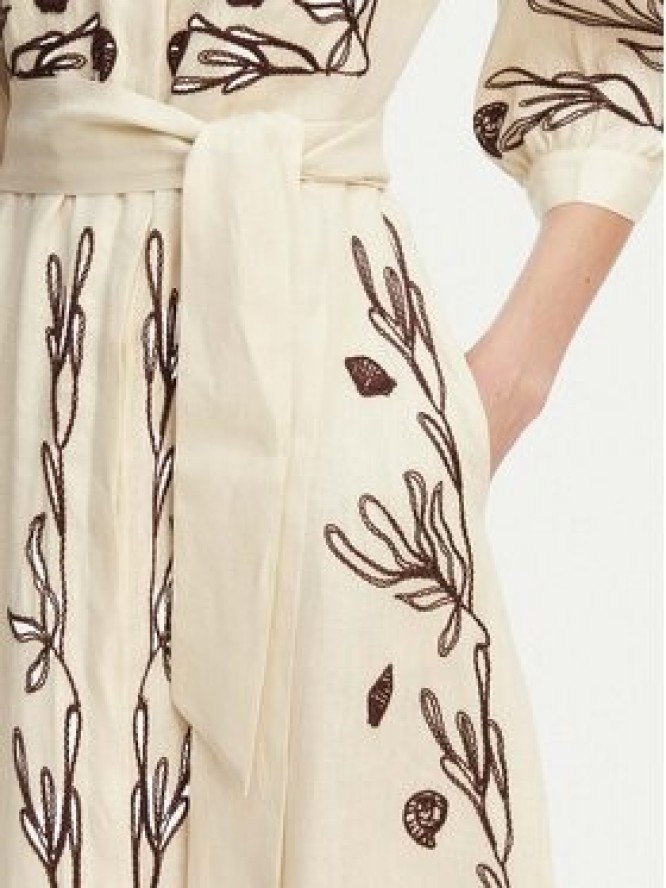 Marella Sukienka koszulowa Banda 2613221232 Beżowy Regular Fit