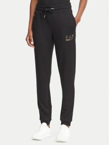 EA7 Emporio Armani Spodnie dresowe 8NTP66 TJ9RZ 1200 Czarny Regular Fit