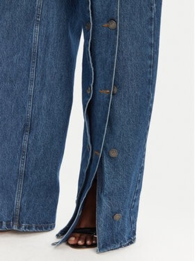 ROTATE Jeansy 1140731602 Granatowy Wide Leg