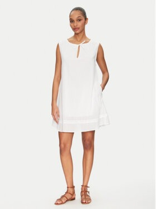 Seafolly Sukienka letnia Gathered 55431-DR Biały Relaxed Fit