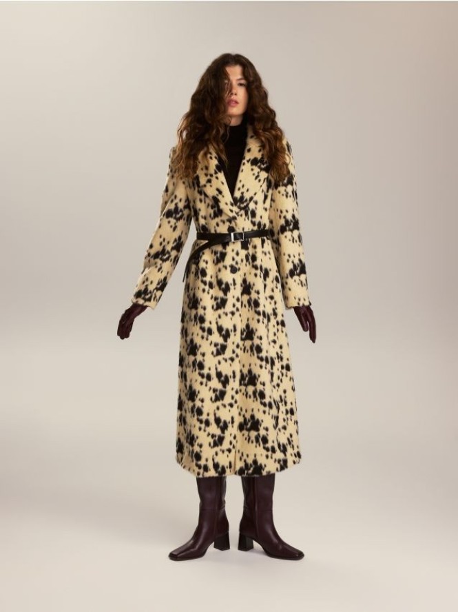 Płaszcz ze sztucznego włosia - wielobarwny