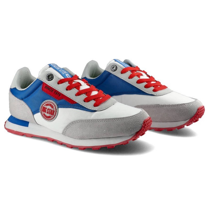 Sneakersy damskie Big Star, sznurowany fason cholewka z materiałów łączonych – tekstylna z elementami syntetycznymi niska cholewka przed kostkę sport