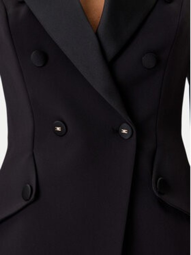 Elisabetta Franchi Marynarka AB-803-56E2-V520 Czarny Regular Fit