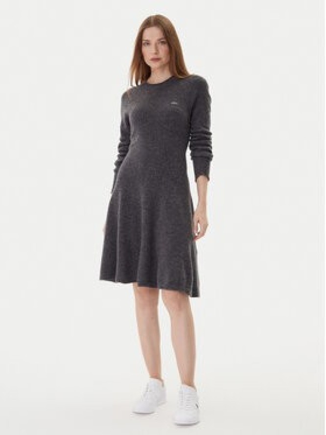 Lacoste Sukienka dzianinowa EF4161 Szary Regular Fit