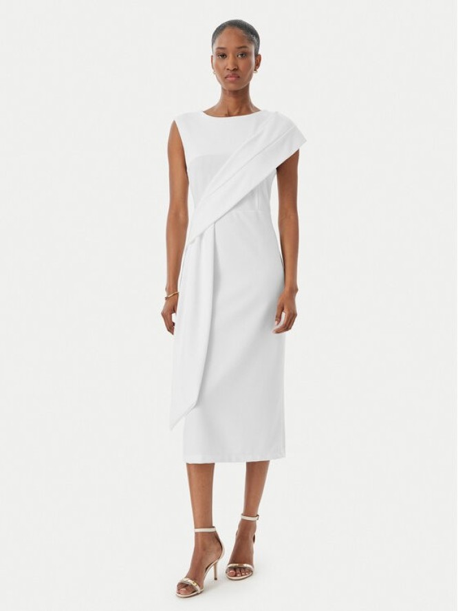 Rinascimento Sukienka koktajlowa CFC0019923002 Biały Regular Fit