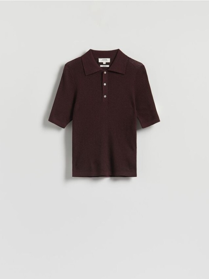 Sweter z wełny merino - ciemnofioletowy