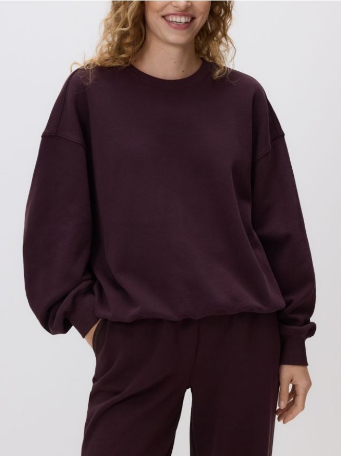 Bawełniana bluza - mahoniowy