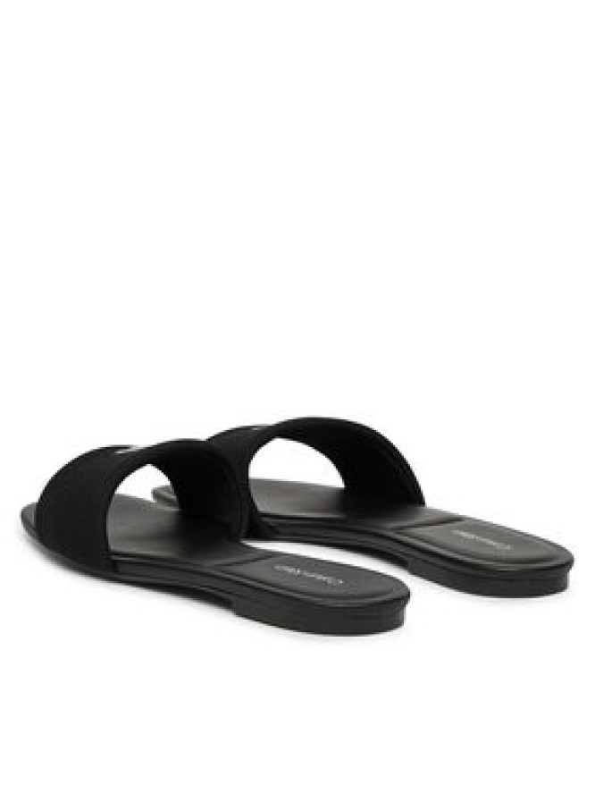 Calvin Klein Klapki Square Flat Sndl Canvas Hw HW0HW03129 Czarny