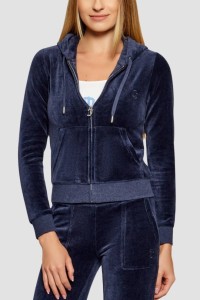 JUICY COUTURE Granatowa bluza damska Robertson Hoodie, Rozmiar M