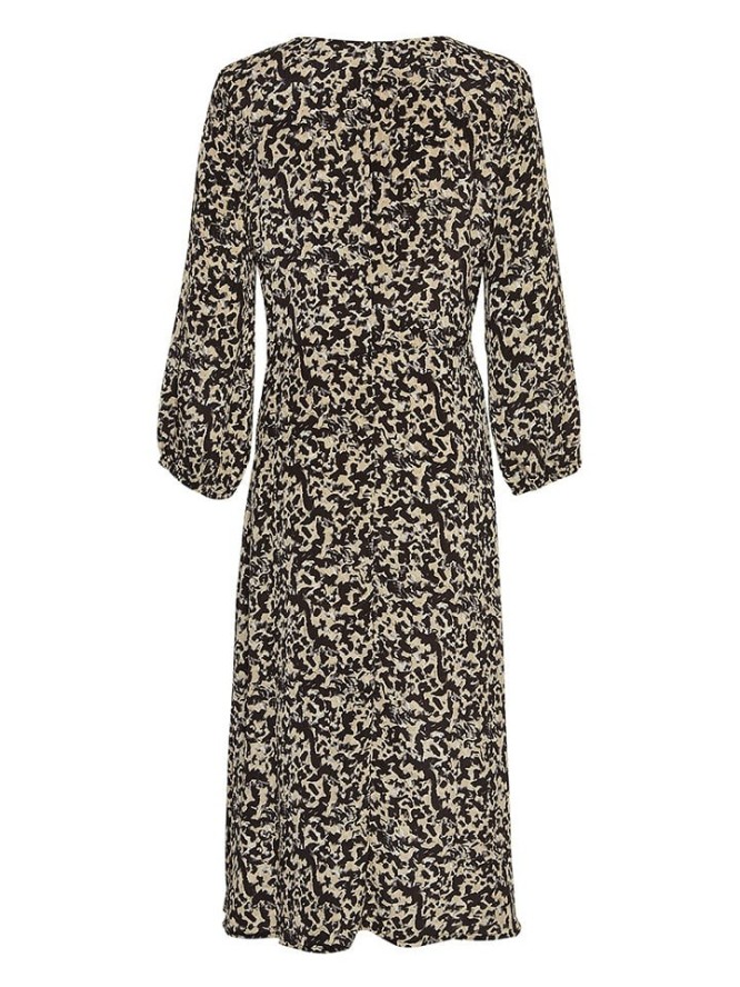 MOSS COPENHAGEN Sukienka "Rhian" w kolorze beżowo-czarnym rozmiar: S