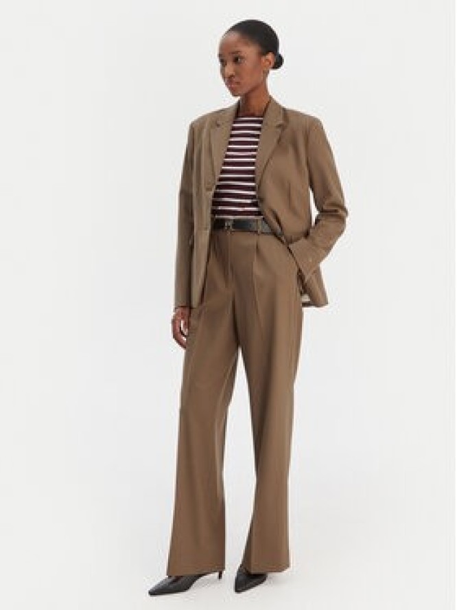 Tommy Hilfiger Spodnie materiałowe Timeless WW0WW48801 Beżowy Wide Leg