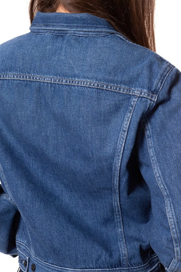 DAMSKA KURTKA JEANSOWA LEE ZIP CROPPED RIDER BELLEVILLE L54DGGMI 112112767