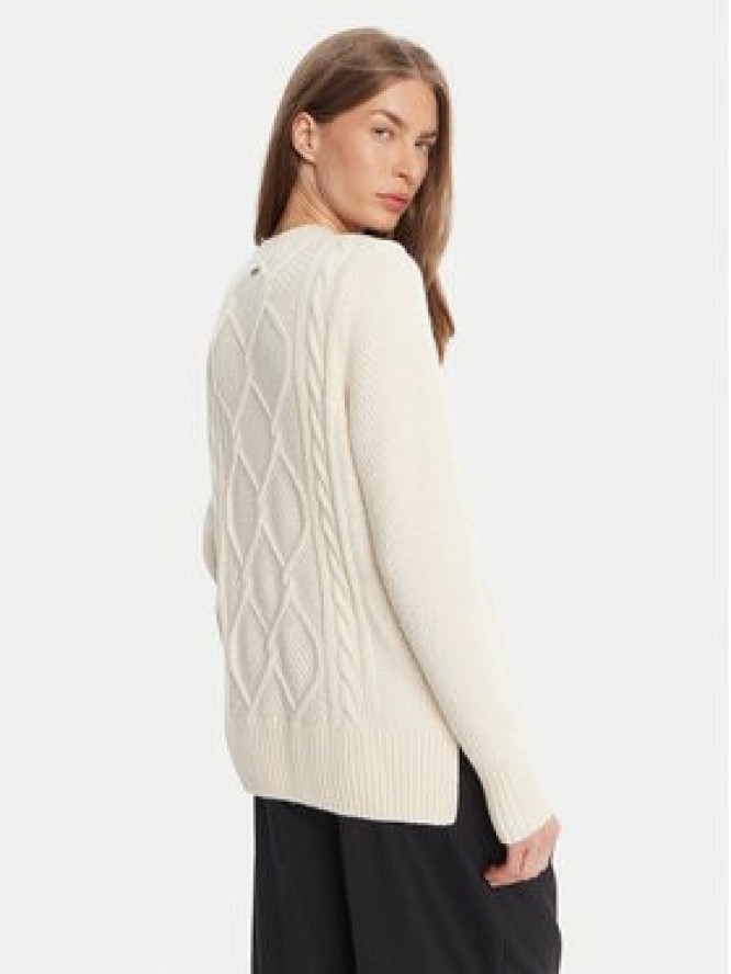 Barbour Sweter Burne Crew LKN1572WH51 Écru Regular Fit