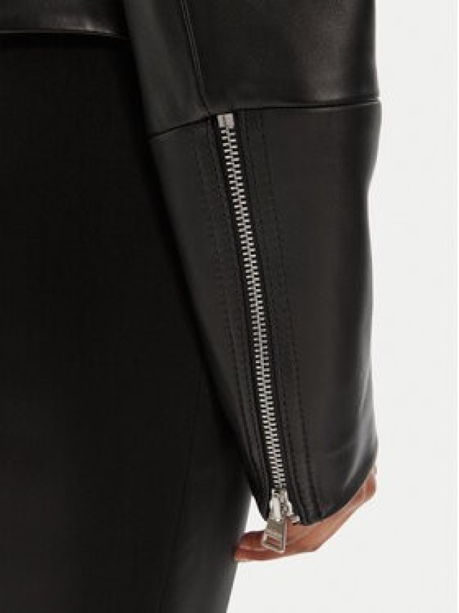 HUGO Kurtka skórzana Lasari 50541262 Czarny Regular Fit