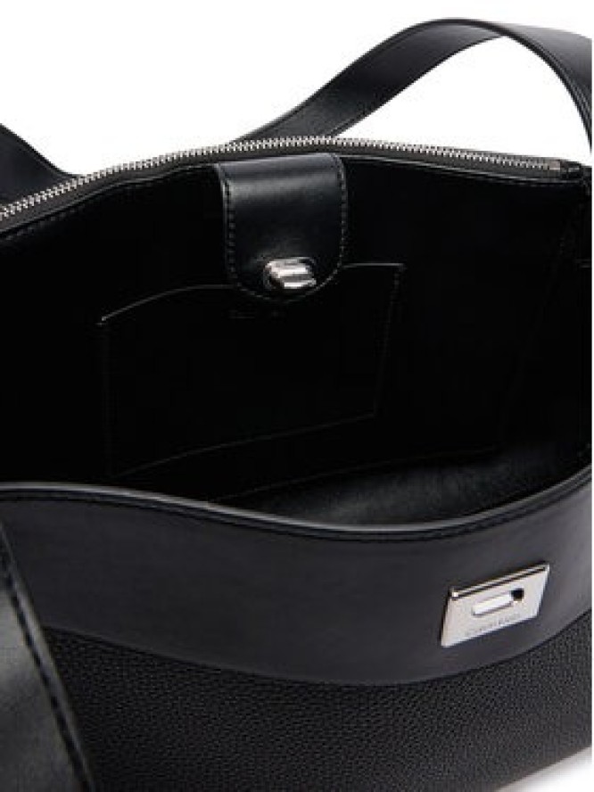 Calvin Klein Torebka Mix Media Work Tote LV04F3887G Czarny