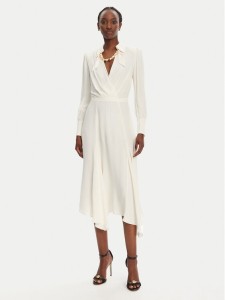 Elisabetta Franchi Sukienka koktajlowa AB-863-52E2-V590 Écru Regular Fit