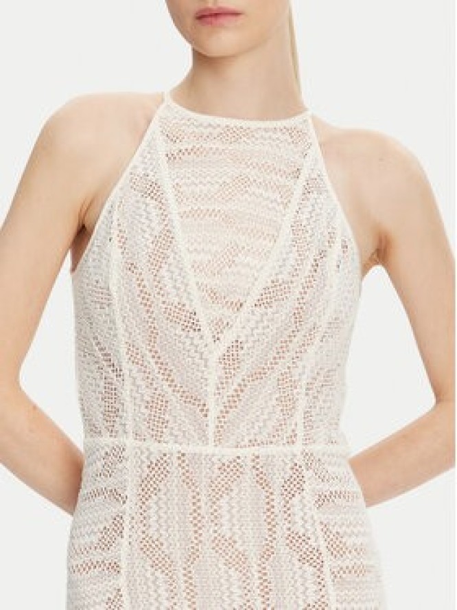 Guess Sukienka koktajlowa W5GK66 KCT80 Beżowy Slim Fit