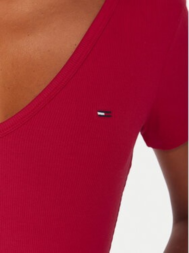 Tommy Jeans T-Shirt Essential DW0DW17385 Różowy Slim Fit