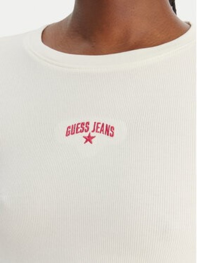 Guess Jeans T-Shirt W6GPZ3 KA0H1 Écru Slim Fit