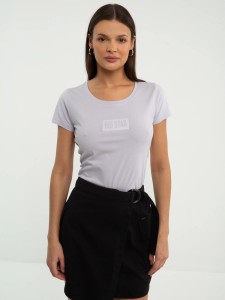 Koszulka damska z logo BIG STAR na piersi fioletowa Avalyntia 500