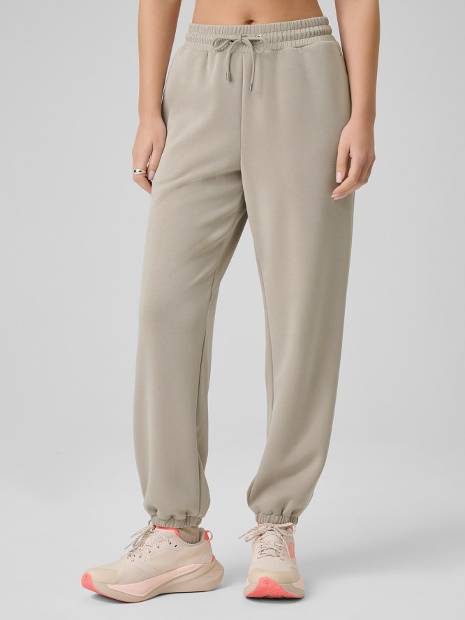 4F Spodnie z szerokimi nogawkami z modalem damskie - beżowe XS