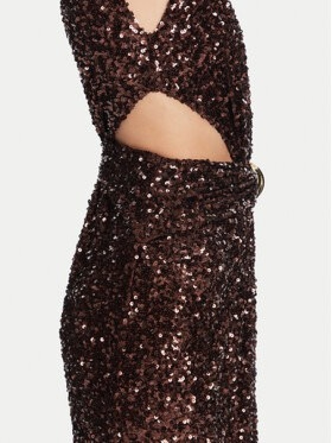 Elisabetta Franchi Sukienka wieczorowa ABR4852E2 644 Brązowy Regular Fit